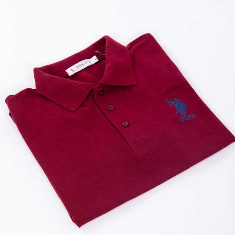 U.S. Polo  Mens Player Red Burgundy Polo Shirt - Image 2