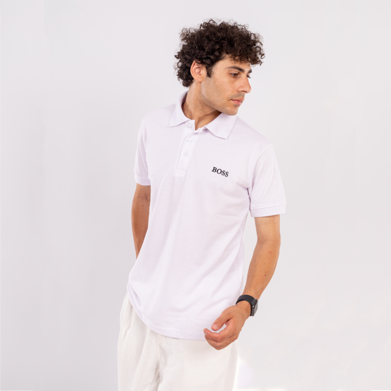 Hugo Boss polo tshirt in cotton piqué WHITE with logo details