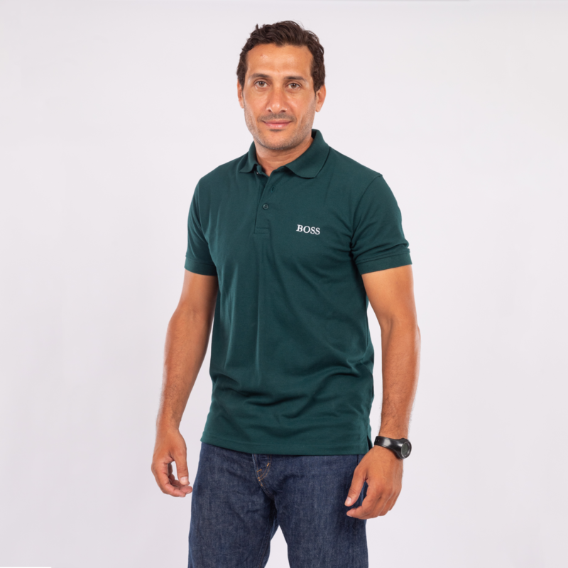 Hugo Boss polo tshirt in cotton piqué Green with logo details