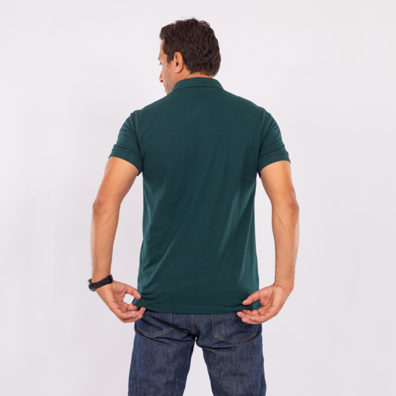 Hugo Boss polo tshirt in cotton piqué Green with logo details - Image 2